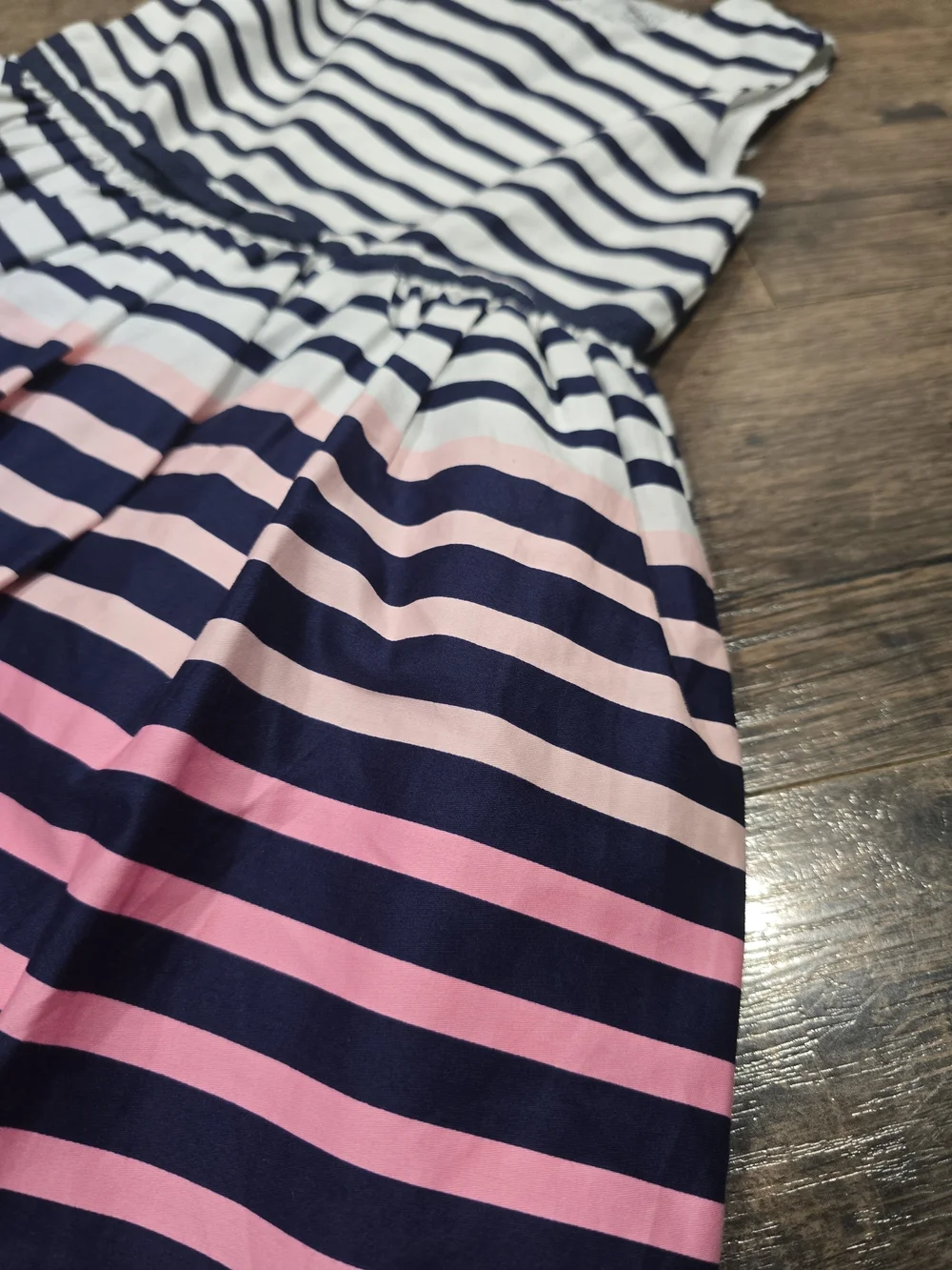 Carter's Navy, White & Pink Striped Sleeveless Fit-and-Flare Dress